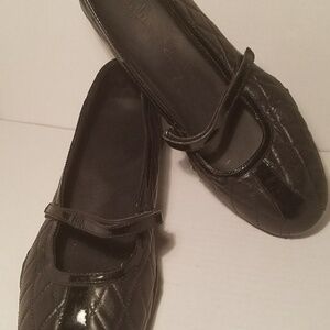 Cole Haan Black Quilted Mary Jane Flats